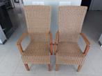 Rieten Eetkamerstoelen Stoelen Riet Rotan twee stuks, Huis en Inrichting, Stoelen, Ophalen, Riet of Rotan, Gebruikt, Twee