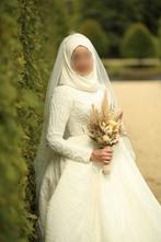 Bruidsjurk, gelinlik, hijab, galajurk, trouwjurk, tesettur!, Ophalen, Zo goed als nieuw, Wit, Trouwjurk