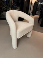 Greca gestoffeerde eetkamerstoel bouchle wit, Ophalen of Verzenden, Wit, Stof, Eén