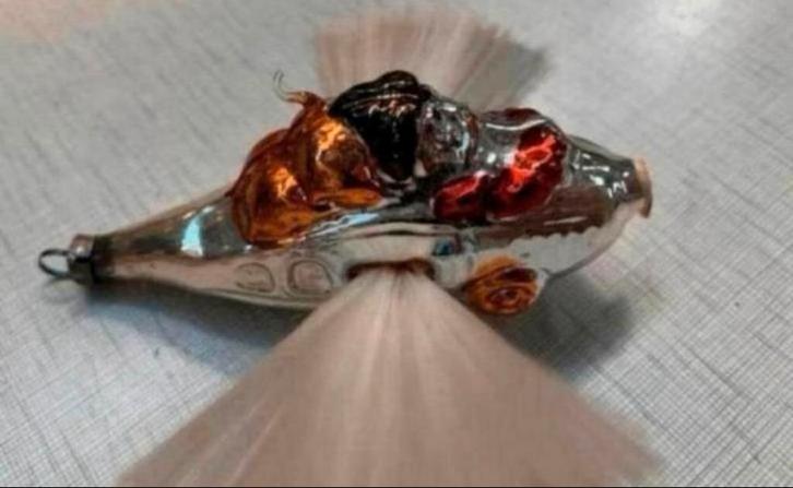 Kerstbal vintage kerstman in vliegtuig enz Antieke kerstbal, Diversen, Kerst, Ophalen of Verzenden