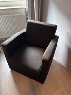 Zwarte fauteuil, Huis en Inrichting, Fauteuils, Ophalen, Zo goed als nieuw, Stof, 50 tot 75 cm