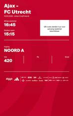 2 Tickets Ajax - FC Utrecht, Losse kaart, Twee personen, Mei