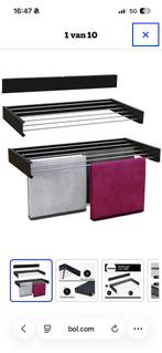 Vonia wall drying rack 100 cm - Zwart - Nieuw, Ophalen of Verzenden, Nieuw, Zwart, Handdoekenrek