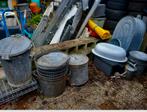 Zinken brocante emmers, teilen, gieters, Antiek en Kunst, Ophalen