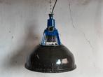 Zwart blauw industriële emaille hanglampen (Sovjet Unie), Huis en Inrichting, Lampen | Hanglampen, Ophalen of Verzenden, Minder dan 50 cm