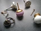 6 retro deurknopjes, Ophalen of Verzenden, Gebruikt, Koper of Messing, Klink of Kruk