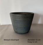 bloempot, Mobach Utrecht, gemêleerd blauw-grijs keramiek '70, Ophalen of Verzenden, Zo goed als nieuw