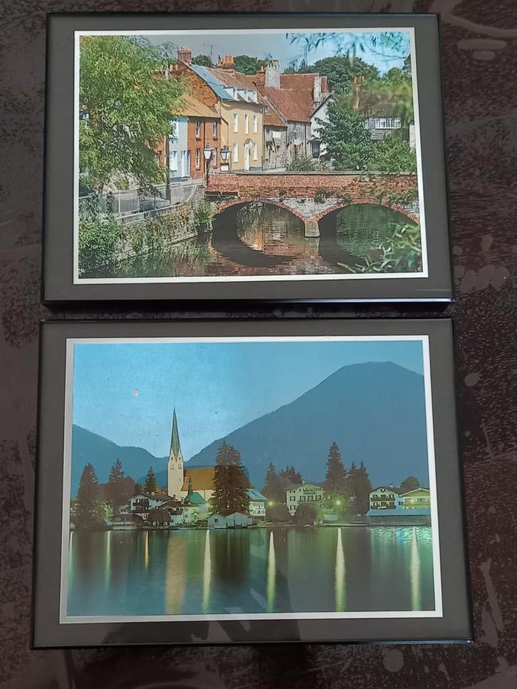 2 mooie schilderijen  / prenten in lijstje (mooi glimmend), Huis en Inrichting, Woonaccessoires | Schilderijen, Tekeningen en Foto's