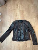 Stoer en stijlvol bruin leren jasje van Vila – maat 40/L, Bruin, Vila, Maat 42/44 (L), Ophalen of Verzenden