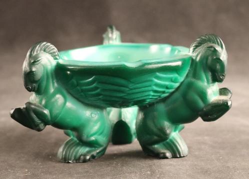 Malachiet glazen Art Deco vide-poche, Antiek en Kunst, Antiek | Glas en Kristal, Verzenden