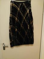 Zwarte rok met goudkleurige ruit, Leo & Ugo, mt 42, NIEUW, Zwart, Maat 42/44 (L), Nieuw, Ophalen of Verzenden