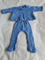 Oud poppenkleertje setje vest met broek blauw, Gebruikt, Ophalen of Verzenden, Kleertjes