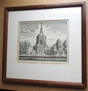 Mare Kerk~Leiden~Gravure~Abraham Rademaker ? beschikbaar voor biedingen