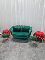 Groen schelpbankje 2-zits, Huis en Inrichting, Ophalen, Zo goed als nieuw, Eenpersoons, Minder dan 150 cm