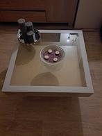 Salontafel met glasplaat, 50 tot 100 cm, Minder dan 50 cm, Gebruikt, Metaal