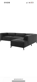 ZGAN Goossens Lederen Hoekbank Calvin - Antraciet - 315x235, Ophalen, Tweedehands, Tweedehands, Eco micro lederen hoekbank goossens industrieel antraciet hufter