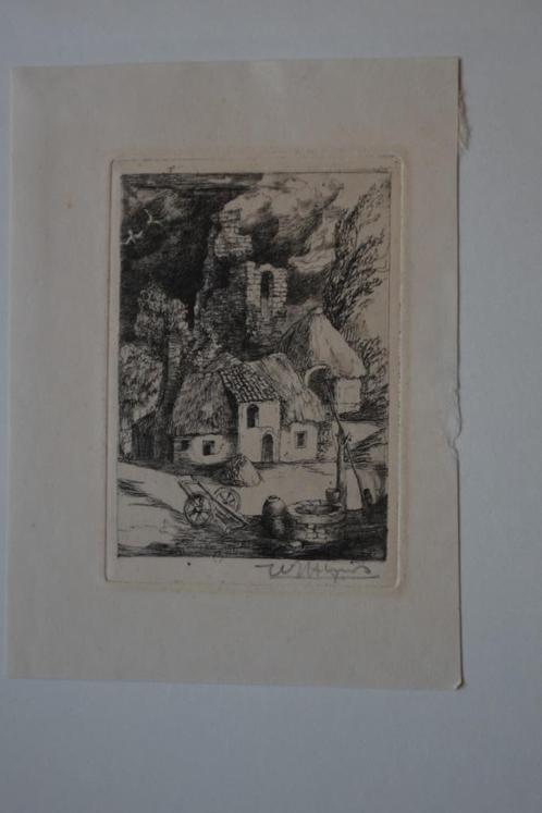 WILLEM NIJS Mooie kwaliteit surrealistisch gesigneerd Ets E1, Antiek en Kunst, Kunst | Etsen en Gravures, Verzenden
