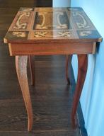 Mahonie muziektafeltje bijzettafeltje intarsia houtinlegwerk, Ophalen of Verzenden