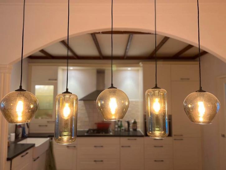 Hanglamp masterlight quinto smoke, Huis en Inrichting, Lampen | Hanglampen, Zo goed als nieuw, 75 cm of meer, Glas, Ophalen