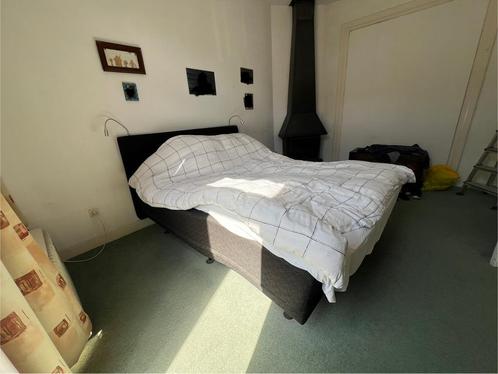 Elektrisch verstelbare boxspring zwart, Huis en Inrichting, Slaapkamer | Bedden, Gebruikt, Tweepersoons, 160 cm, 220 cm, Stof