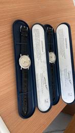 2 zilveren guldenhorloges, Leer, Polshorloge, Ophalen of Verzenden, Zo goed als nieuw