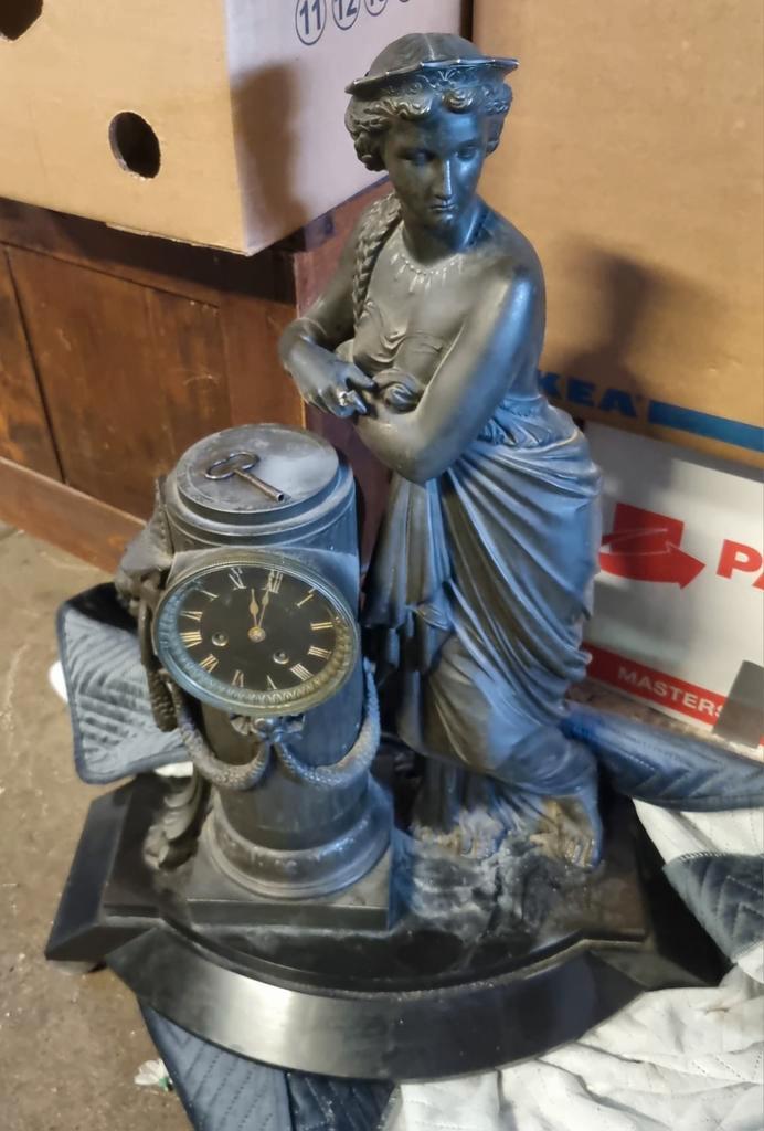 Antieke bosch honig & co utrecht klok schouwklok ca 80cm, Antiek en Kunst, Antiek | Klokken, Ophalen