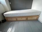 Eenpersoons houten bed met lades, 190 cm of minder, 90 cm, Ophalen of Verzenden, Eenpersoons