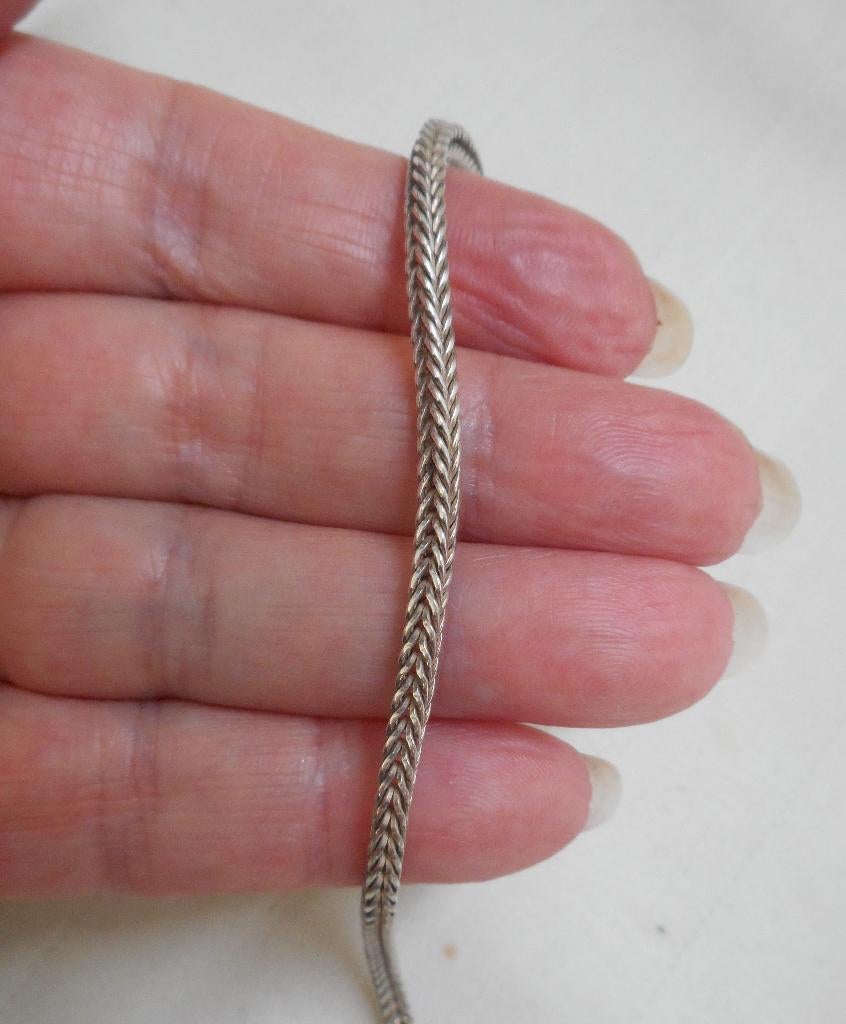 Zilveren vossenstaart armband nr.1115, Verzenden, Zo goed als nieuw, Zilver, Zilver