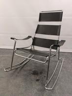 vintage design stoelen fauteuil tuigleren schommelstoel, Ophalen, Gebruikt, 125 tot 150 cm, Vintage design Mid Century jaren 60 70 80 schommelstoel