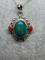 Zilveren hanger met echte natuurlijke edelsteen, Ophalen, Zilver, Hanger, Met edelsteen