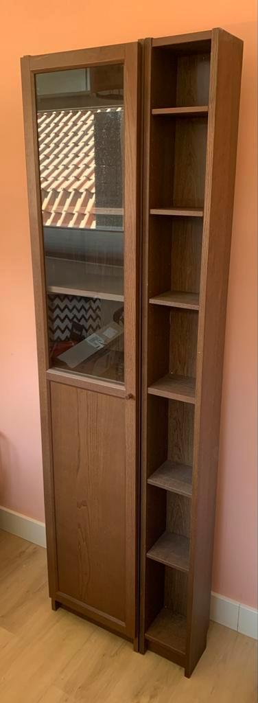 IKEA Billy + Gnedby, inclusief Oxberg deur en 2x glas plank, Huis en Inrichting, Kasten | Boekenkasten, Gebruikt, 200 cm of meer