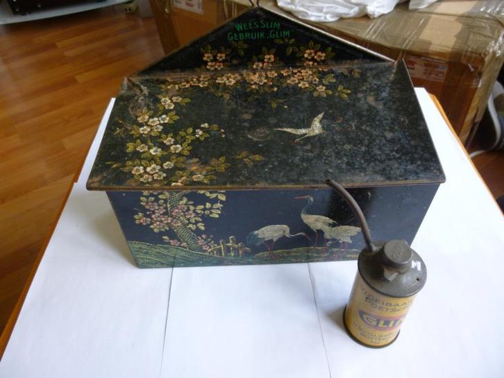 RECLAME OPBERGBLIK"WEES SLIM GEBRUIK GLIM"VOOR POETSMIDDELEN, Verzamelen, Merken en Reclamevoorwerpen, Gebruikt, Verpakking, Ophalen of Verzenden