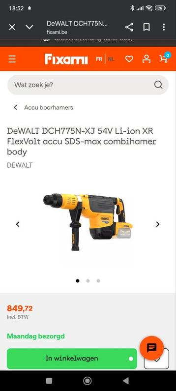 Nieuwe DeWalt Flexvolt DCH775 Boorhamer flexvolt zwaar!! beschikbaar voor biedingen