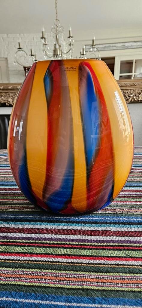 Loranto vaas Murano, Huis en Inrichting, Woonaccessoires | Vazen, Zo goed als nieuw, Minder dan 50 cm, Glas, Ophalen of Verzenden