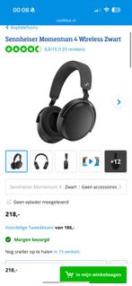 Sennheiser Momentum 4 Draadloze Koptelefoon - Zwart, Audio, Tv en Foto, Koptelefoons, Sennheiser, Nieuw, Ophalen of Verzenden