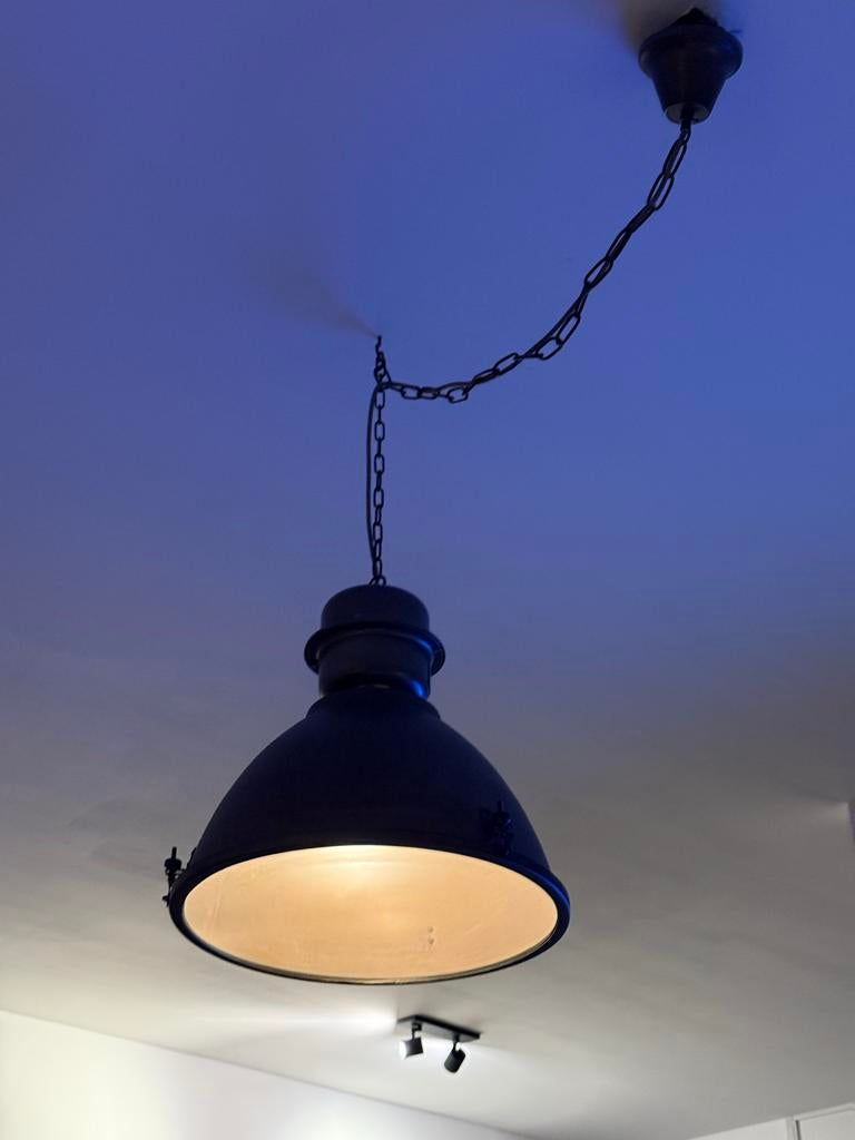Industriële hanglamp grijs, Huis en Inrichting, Lampen | Hanglampen, Ophalen, Zo goed als nieuw, Minder dan 50 cm