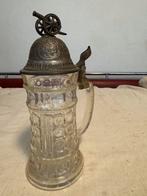 Bierpul, met Tinnen Deksel met Canon,antiek. vintage, Verzamelen, Ophalen of Verzenden, Pul(len), Overige merken