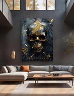 Uniek XXL Glasschilderij | Phillip Plein x Skull - 6 sizes, Huis en Inrichting, Oorspronkelijke maker, Verzenden, Nieuw, 125 cm of meer