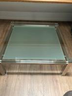 Glazen salontafel, Huis en Inrichting, Ophalen, 100 tot 150 cm, Vierkant, Minder dan 50 cm
