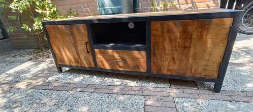 Industrieel tv meubel mango hout, Huis en Inrichting, Kasten | Televisiemeubels, Zo goed als nieuw, Minder dan 100 cm, 25 tot 50 cm