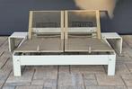 Witte Auping + van  2 aanhaaktafeltjes 180x200 verstelbaaar, Huis en Inrichting, Slaapkamer | Bedden, Ophalen, Wit, Tweepersoons