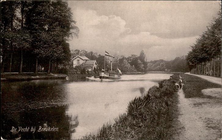 De Vecht bij Breukelen boot en jaagpad 1906, Verzamelen, Ansichtkaarten | Nederland, Gelopen, Utrecht, Voor 1920, Verzenden