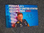 Foto 10x15 Christian Horner met handtekening (print Red Bull, Verzamelen, Verzenden, Nieuw, Formule 1