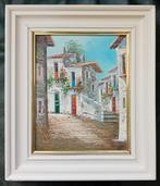 Mediterraans stadsgezicht, vintage schilderij., Ophalen of Verzenden