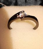 Zwarte saffier ring maat 17.2mm, Ut, Nieuw, Ophalen of Verzenden, 17 tot 18
