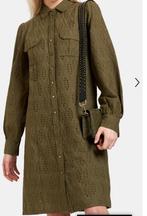 Eksept kaki broderie  jurkje NIEUW maat XS, Nieuw, Ophalen of Verzenden, Knielengte, Eksept