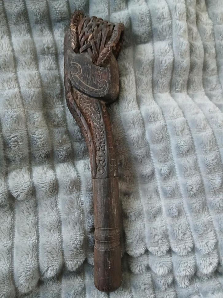 Houten steel adze bijl sago stamper Papoea Geelvinkbaai, Antiek en Kunst, Kunst | Niet-Westerse kunst, Ophalen of Verzenden