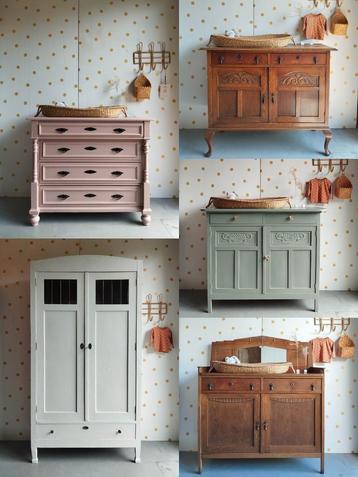 Vintage babykamer winkel / kasten / commode's / duurzaam  beschikbaar voor biedingen