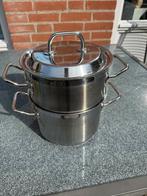 SIGG kookpan met stoominzet 20 cm, Kookpan of Snelkookpan, Ophalen of Verzenden, Zo goed als nieuw, Rvs