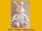 K161 Konijn - Baby Born : wit met roze konijntje (40cm), Kinderen en Baby's, Speelgoed | Knuffels en Pluche, Konijn, Zo goed als nieuw